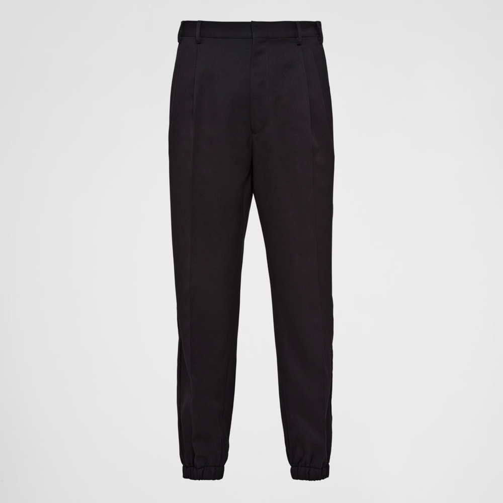 Prada 100% Wool High Rise Cropped Trouser Dress Pants Black Size 36 (2)